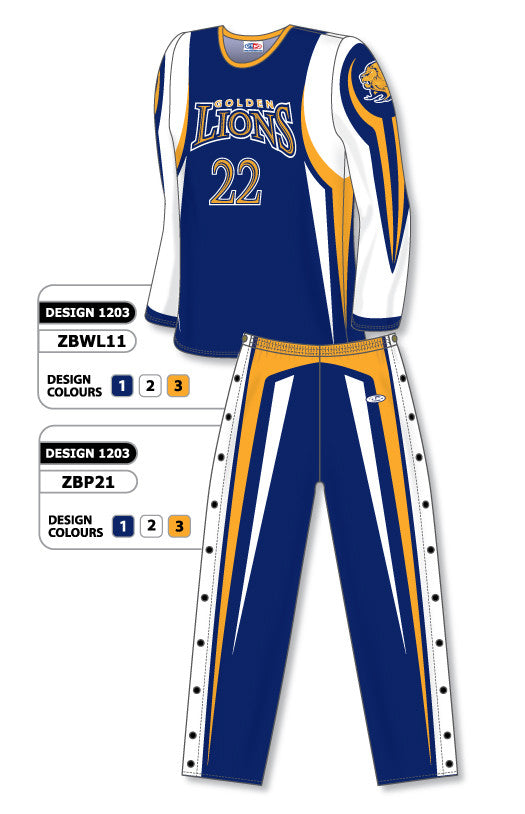 Athletic Knit Sublimated Long Sleeve Basketball Warm Up Set Design 1203 (ZBWLS11-1203)